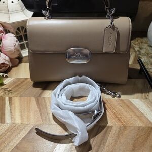 Coach Tan Leather Eliza bag And Matching Wallet And Strap